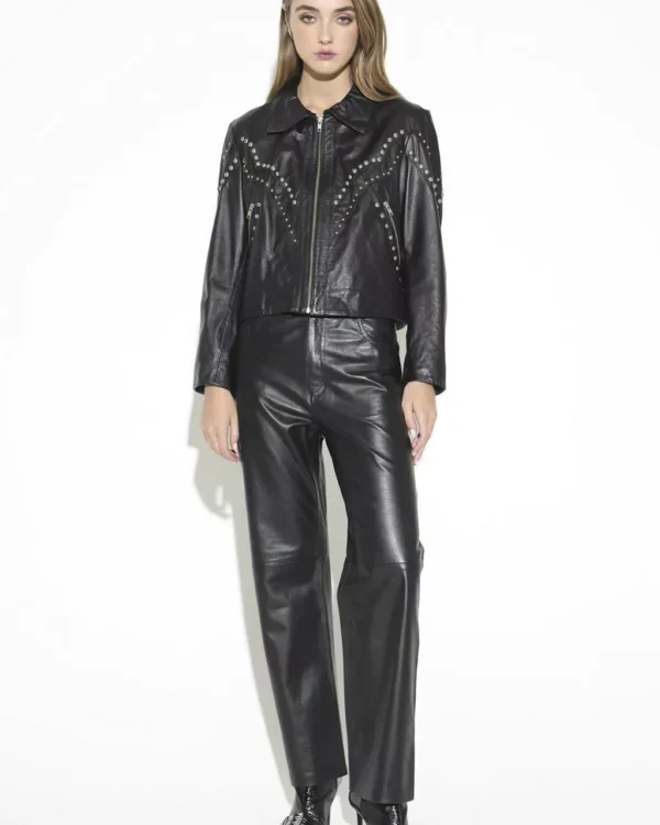 Campera cuero Roger tachas Cardinal